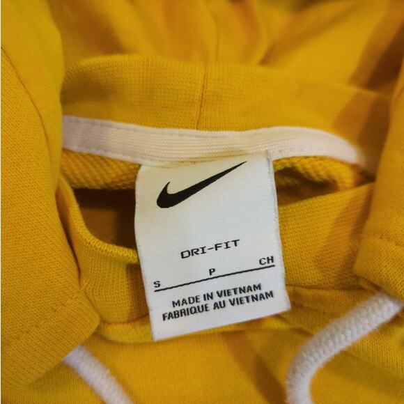 Nike Dri-Fit Standard Issue CV0864 Yellow Gold Hoodie Men's Small Zipper Pocket - Picture 4 of 8